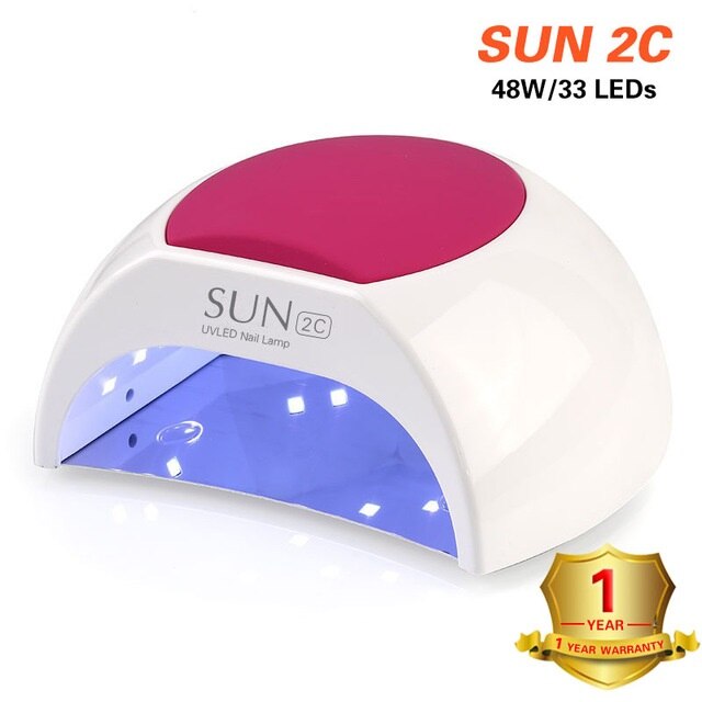 Lámpara Led UV de 48W/80W para secado de uñas, todo tipo de geles, lámpara UV de 33 Led para máquina de curado, temporizador con Sensor y pantalla LCD: SUN2C