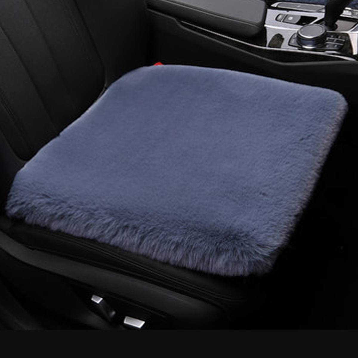 Fausse fourrure universelle couverture avant de voiture housse de siège arrière coussin tapis Automobiles housses de siège accessoires intérieurs pour hiver plus: Front Gray