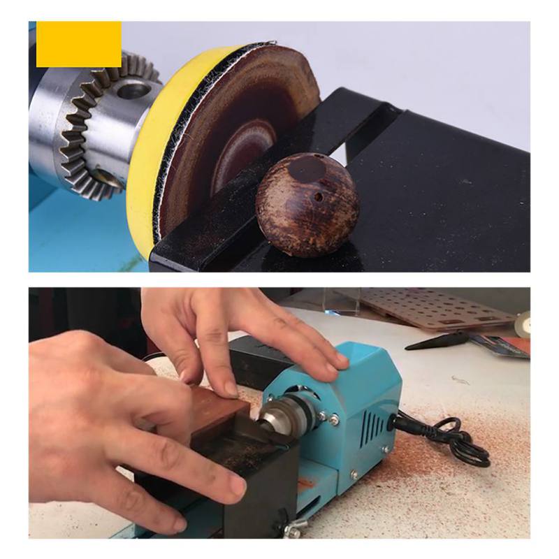 150W Mini Wood Lathe Beads Grinding Polisher Electric Polishing Machine DIY Woodworking Table Buddha Pearl Lathe Beading Machine