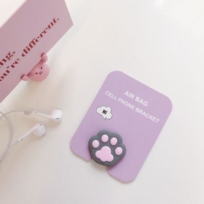 Universal phone Stand bracket Expanding Stand stretch grip phone Holder Finger Cute cartoon stand for iphone 7 8 plus XS: Grayclaw2