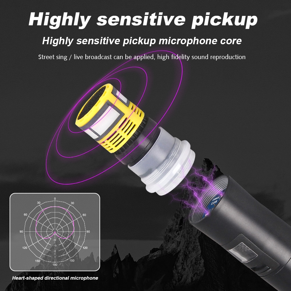 Wireless Microphone G-MARK X180 UHF Dynamic Karaoke Handheld Flash Match For Outdoor Church Party Home Show Meeting Stage