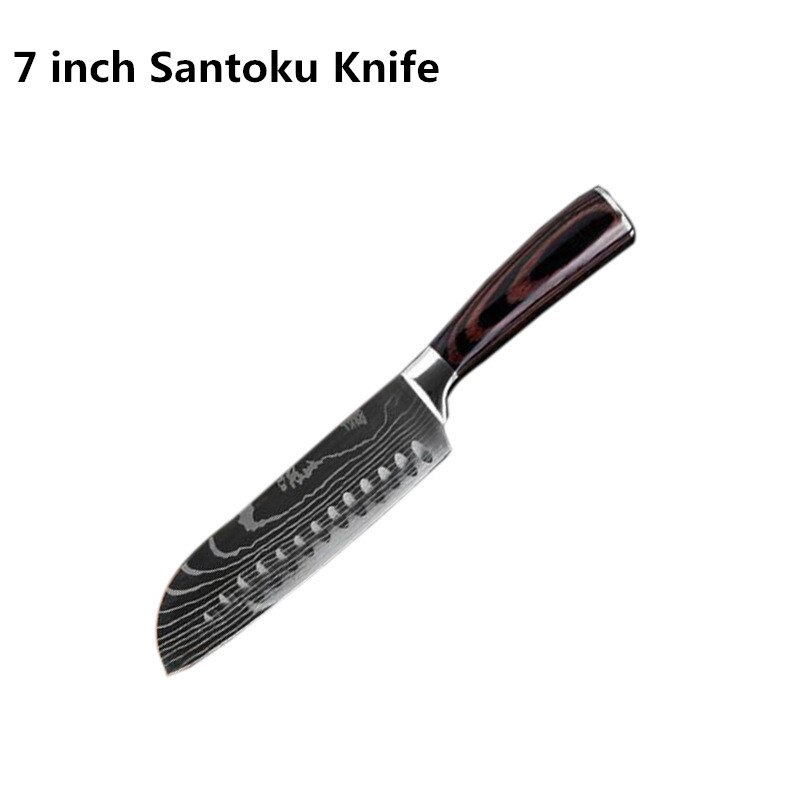 Kitchen Knives set Chef knife Tool High Carbon Stainless Steel Santoku knife Sharp Cleaver Slicing Knife Best Choice for Kitchen: 7 in Santoku knife