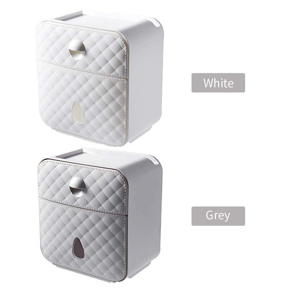 Bathroom Paper Towel Holder Wall-Mounted Paper Towel Dispenser With Storage Box Coreless Toilet Tissue Box Extraction Dispenser