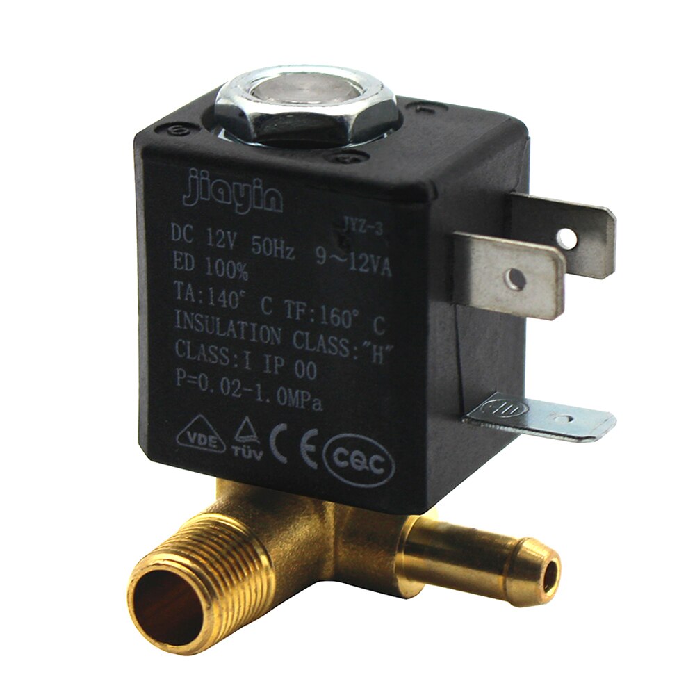 Jiayin JYZ-3 Normally Closed AC 230V 50HZ AC 120V 60HZ DC 12V G1/8" Brass Iron Steam Air Water 2 Position 2 Way Solenoid Valve