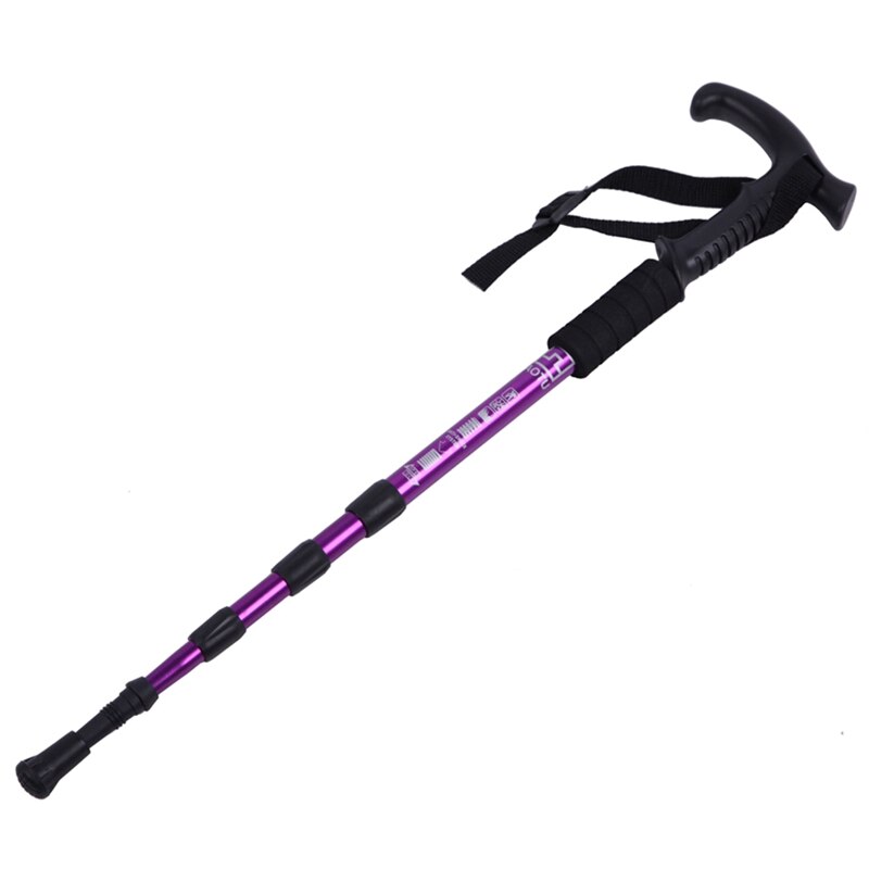 Shockproof Nordic Walking Stick Telescopic Hiking Mountaineering Hiking Pole Ultra Light Walking Stick: Purple