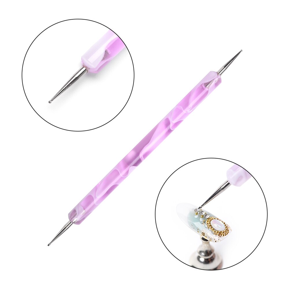 Kads nail art pensel uv gel pensel nail art tips forlængelse pen maleri tegning til gradient manicure pencel værktøj: Prikkepen 1