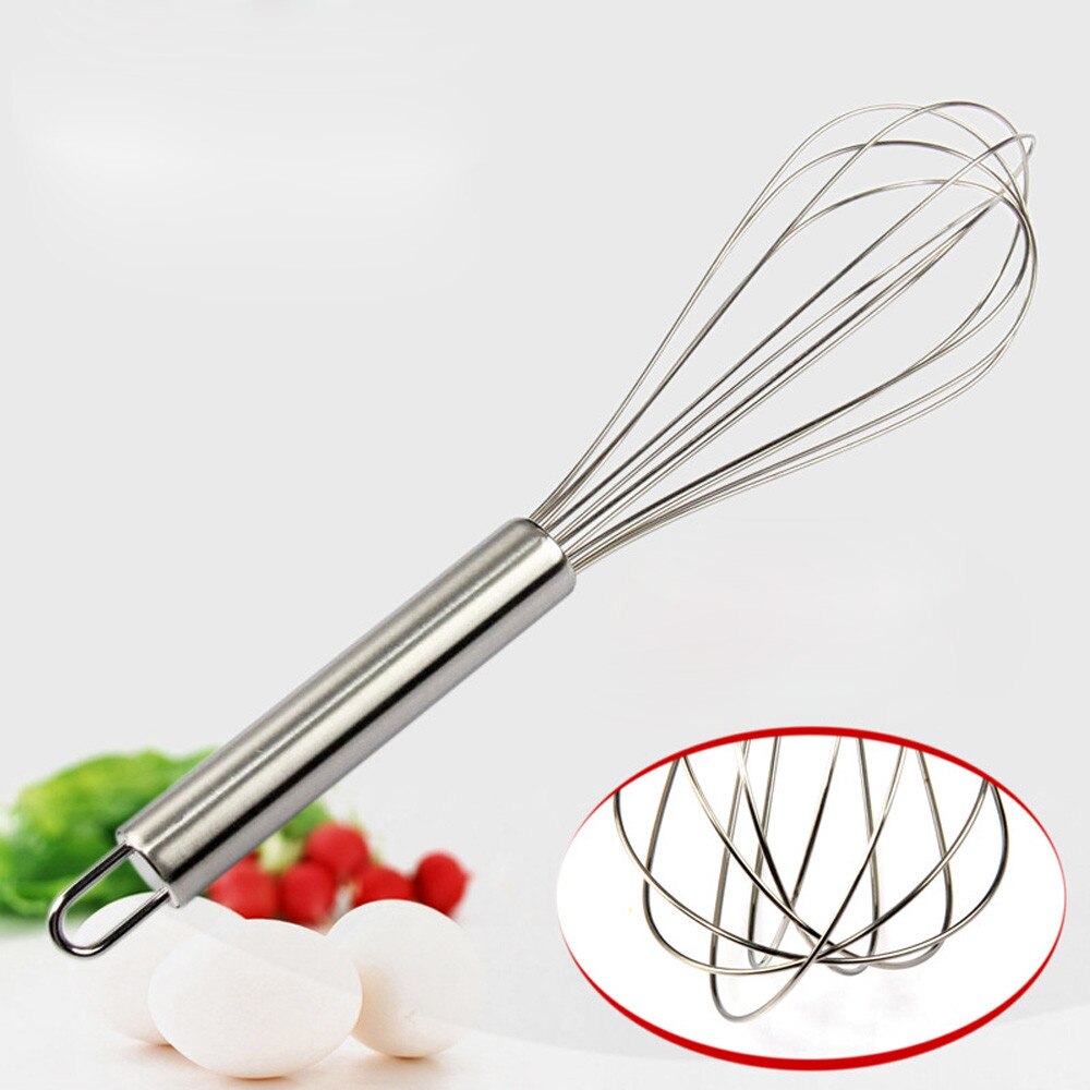 Stainless Steel Hand Whisk Kitchen Accessories Egg Milk Beater Kitchen Cooking Tool Portable Whisk Egg Tools 26*5.5cm#EW