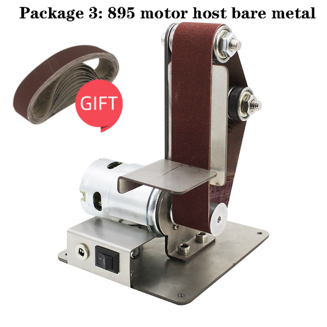 Belt Grinding Machine Small DIY Polishing Machine Multifunctional Sanding Belt Machine Table Belt Sander Cutter Edges Sharpener: Goud