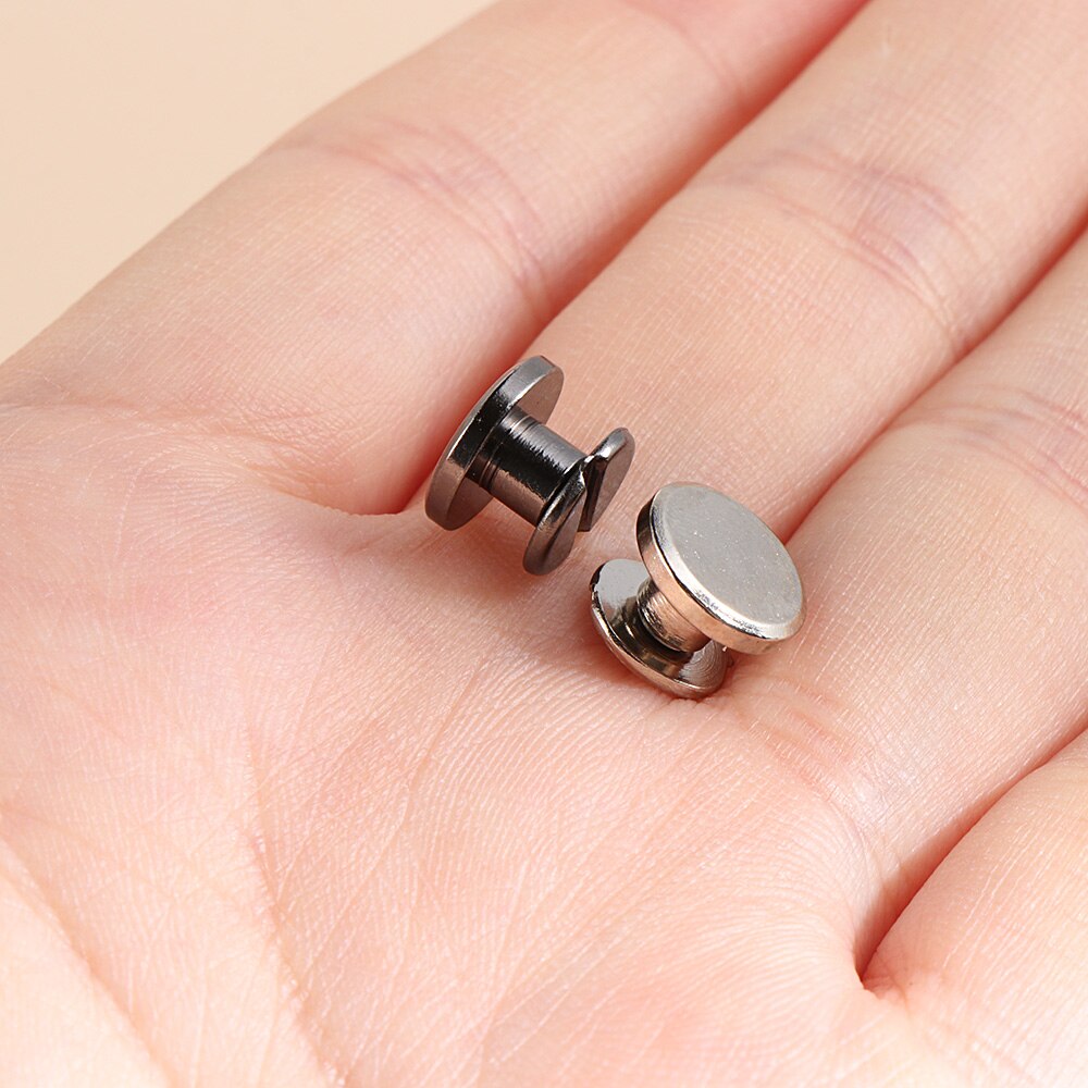 10 ensembles solide vis clou Rivet Double tête plate ceinture/sangle Rivets bagages en cuir métal bricolage artisanat 10mm cuivre décor ongles outils
