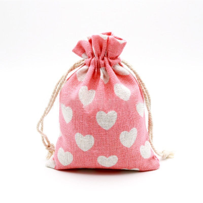 Handmade Cotton Linen Storage Package Bag Drawstring Bag Small Coin Purse Travel Women Small Cloth Bag Christmas pouch: 2