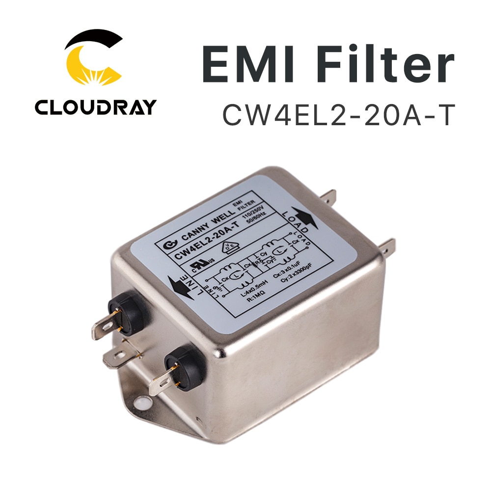 Filtre EMI Secteur Uxcell CW1D-10A-T 10A 250V 50/60Hz En Ligne