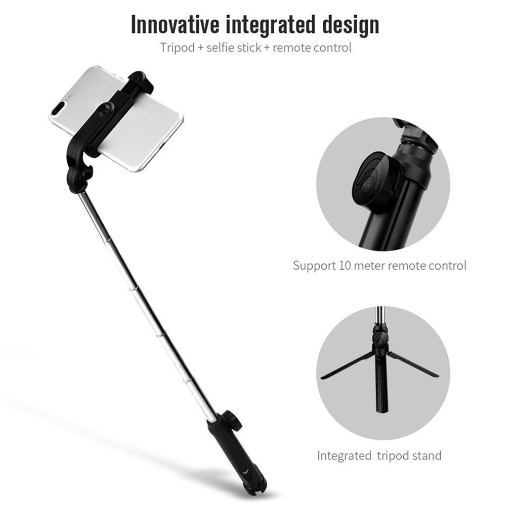 Trépied Selfie bâton téléphone portable Vertical et Horizontal vidéo Selfie bâton poche pliant téléphone pince rotation de 270 degrés