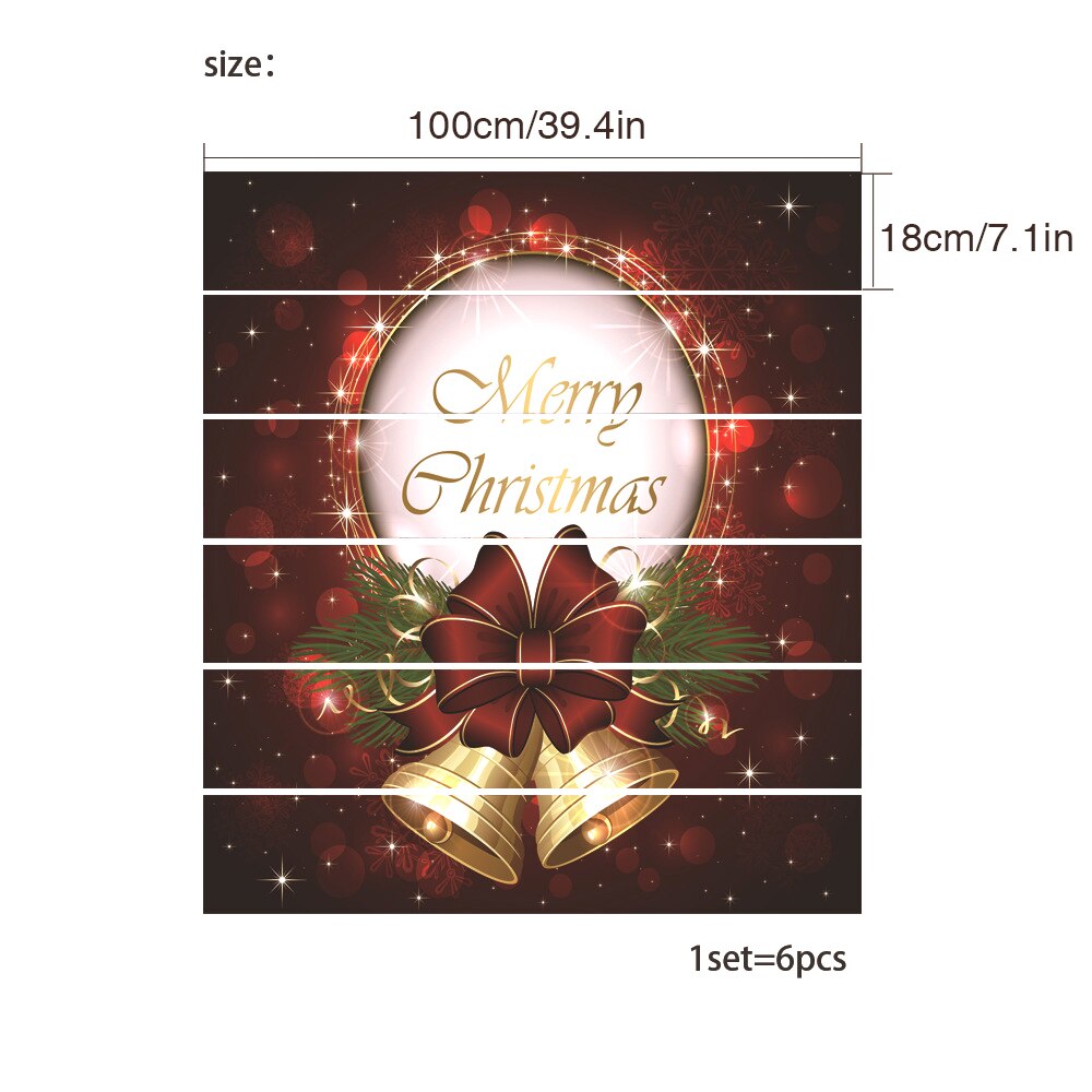 Christmas Decoration Stairs Sticker 3D Stair Riser Floor Stickers Waterproof Removable Self Adhesive DIY Stairway Decals