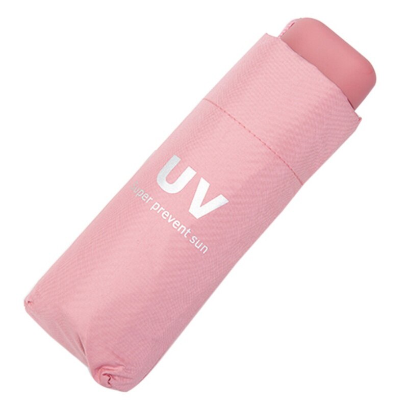 Sombrilla de vinilo para protegerse del sol upf, ligera y fresca, sombrilla de bolsillo plegable Cinco plegados para hombres y mujeres estudiantes #