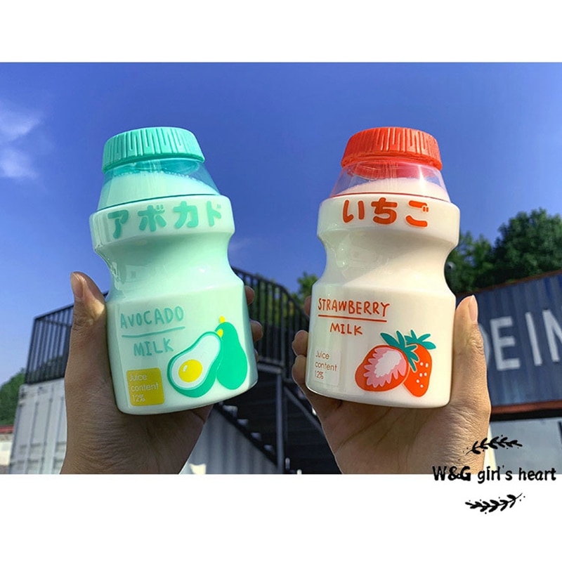W & G Yakult Water Fles Cup Draagbare Kopjes Creatieve Fruit Draagbare Reizen Drinkfles Voor Kinderen Meisje Japanse Cups 480Ml