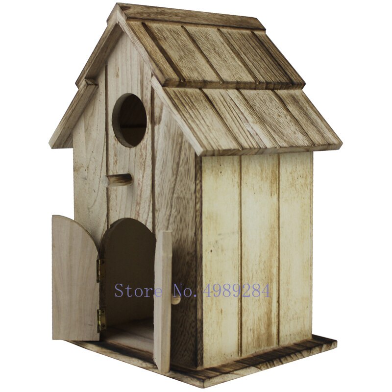 Wooden Bird house Breeding box Parrot nest Bird's nest Home outdoor garden decoration accessories Handmade wooden house