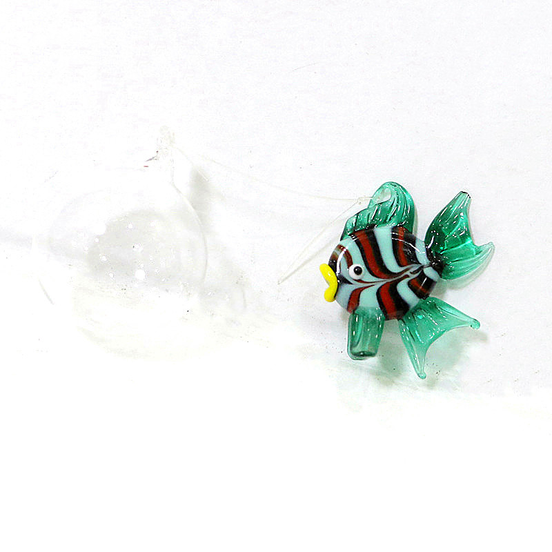 Flottant verre clair bulle boule assorti mignon miniature marine poisson figurine charm pendentif pour aquarium aquarium aquarium aquarium aquarium décoration accessoires