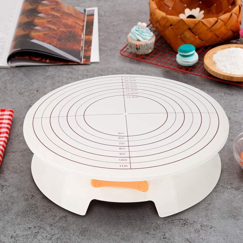 Birthday Cake Turntable Rotating Plastic Anti-Skid Cake Decor Turntable Cake Rotary Table Round Cake Stand Baking Tools