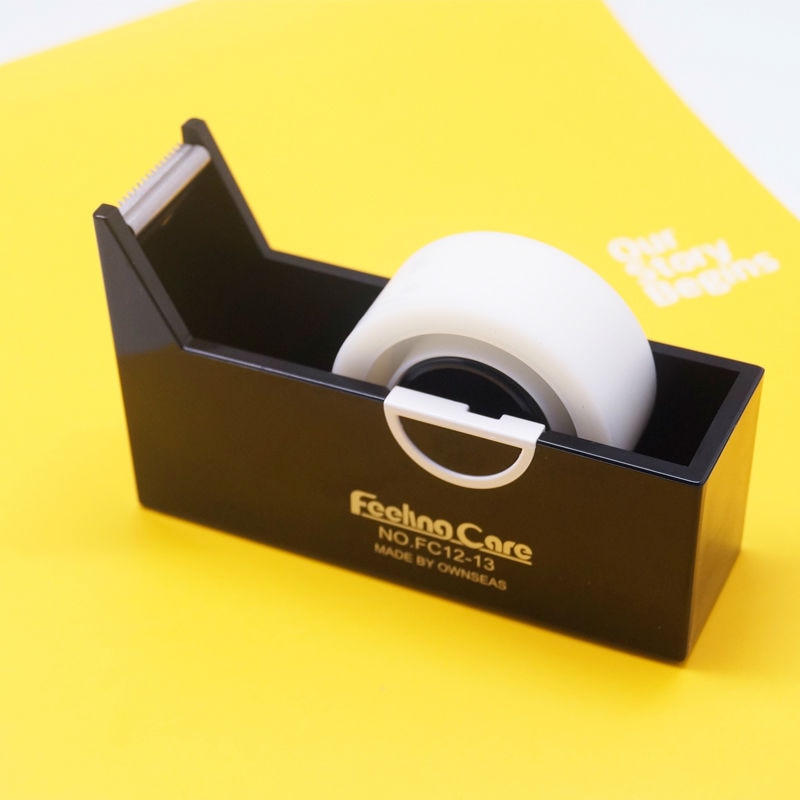 Novelty office stationery plastic business desktop tape dispenser cutter