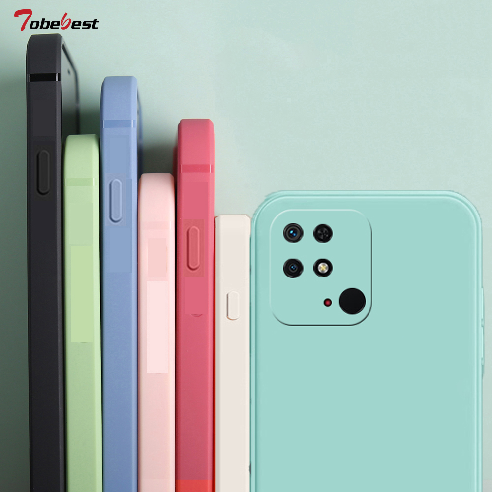 quadratischer Rahmen Silikon Handy hülle für xiaomi redmi 10 10a 10c Coque Voll schutz funda weiche matte Rückseite