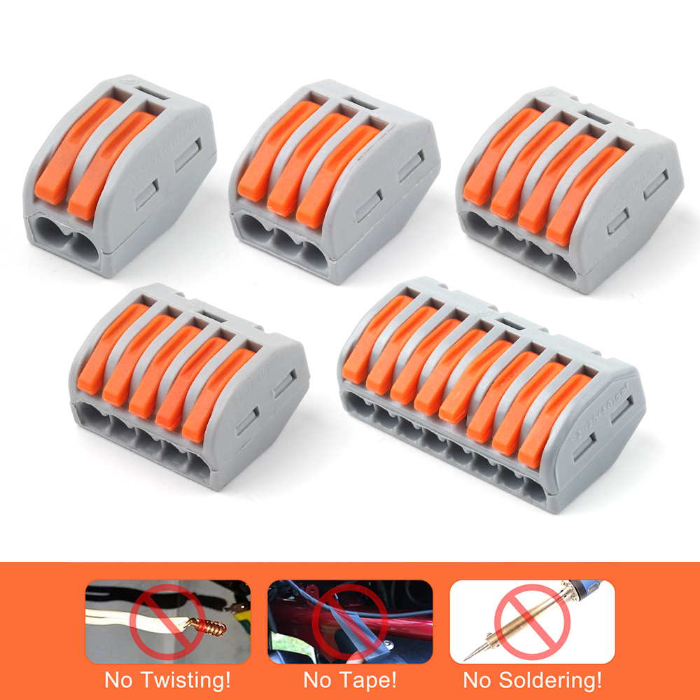 50 stks/zak 41 Hendel Quick Wire Kabel Dirigent Connector Universele 2/3/4/5/8 poort Klem Push-in Bedrading Terminal Huishoudelijke Apparaten