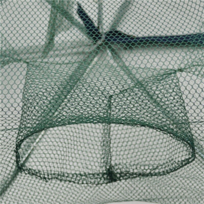 Foldable Fishing Net Crab Trap Cast Dip Cage Fishing Bait Fish Minnow Crawfish Shrimp 6 Imports Nylon Pot Nets