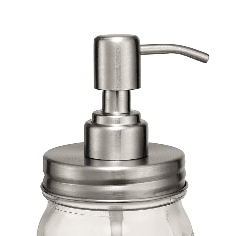 Double Stainless Steel Soap Pump and Lotion Dispenser Lid,Replacement Rust Proof Soap and Lotion Dispenser Pump for Mason Jars o