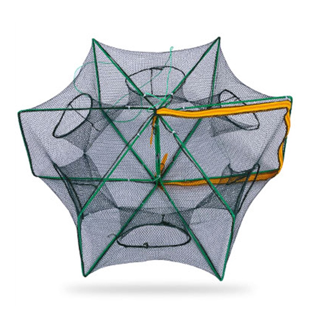 Foldable Automatic Fishing Net Fish Trap Catcher Network Crab 6-8 Side 6-16 Hole for Outdoor Fishing Portable Accessories