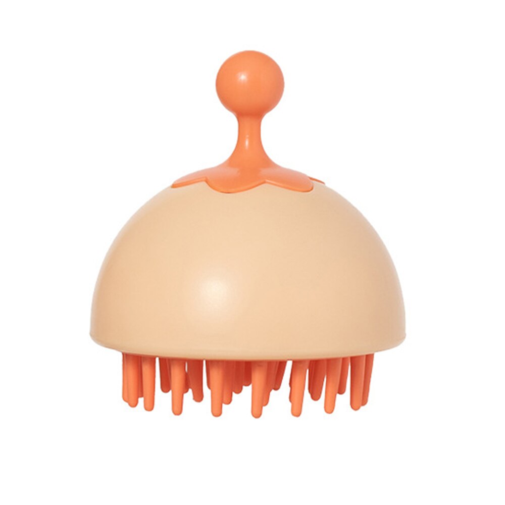 Cepillo Exfoliante para todo tipo de cabellos, masajeador de cuero cabelludo, cepillo Exfoliante para lavar el pelo, para hombres y mujeres: Naranja