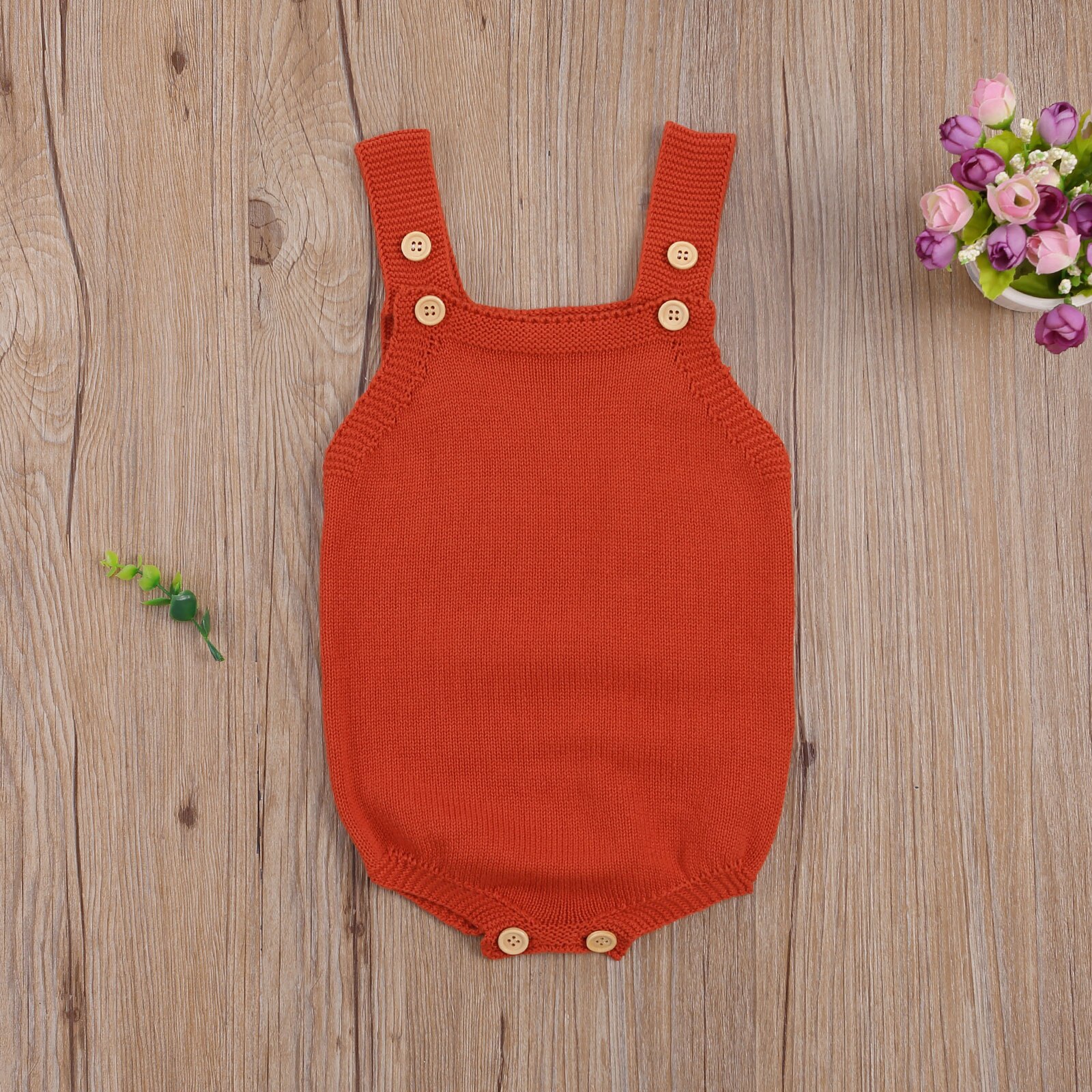Baby Baby Jongens Meisjes Trui Gebreide Jumpsuits Comfortabele Mouwloze Schouderriem Bodysuit Een Stuk Pak Voor Peuter