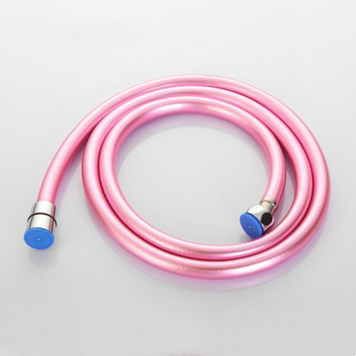 Manguera de ducha de 1,5 m, plomería, alta presión, PVC, Flexible, de mano, antibobinado, GI/2, manguera Universal para accesorios de baño, 1 ud.: Rosa