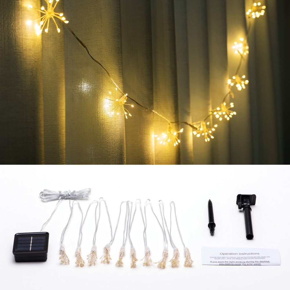 Solar LED Light Outdoor Garden Decoration String Lamp Solar Flower Lamps Garland Wedding Decor Fairy Lights For Garden