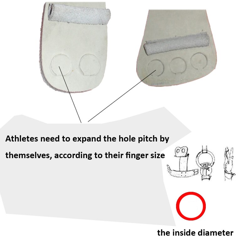 Leather Gymnastics 3-holes palm protector Gymnastics Training Horizontal Bar Lifting Ring Palm Protector Athlete Protect Palm