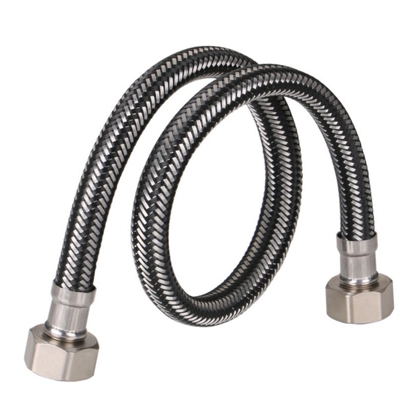 Metal Woven Hose High Pressure Soft Water Pipe 1/4 Compression Thread Connector