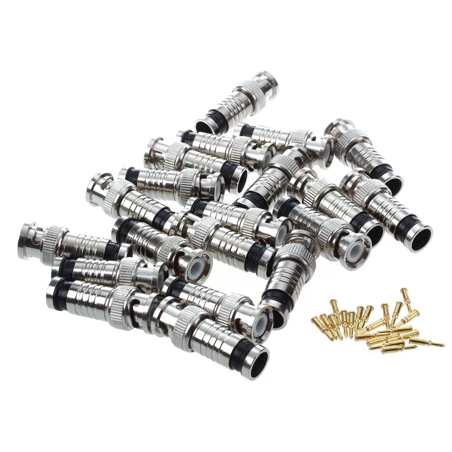 BNC Male Compression Coax Connectors RG59 Pack of 20 Pcs