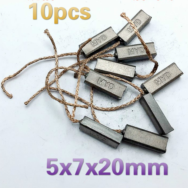 10 stk 5 x 7 x 20mm 5 x 8 x 20mm bilgenerator børste børsteregulator bak utløpsledning: 5 x 7 x 20mm