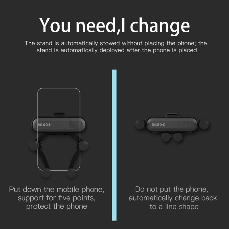Suporte do telefone do carro de gravidade,, saída de ar para iphone xs max samsung