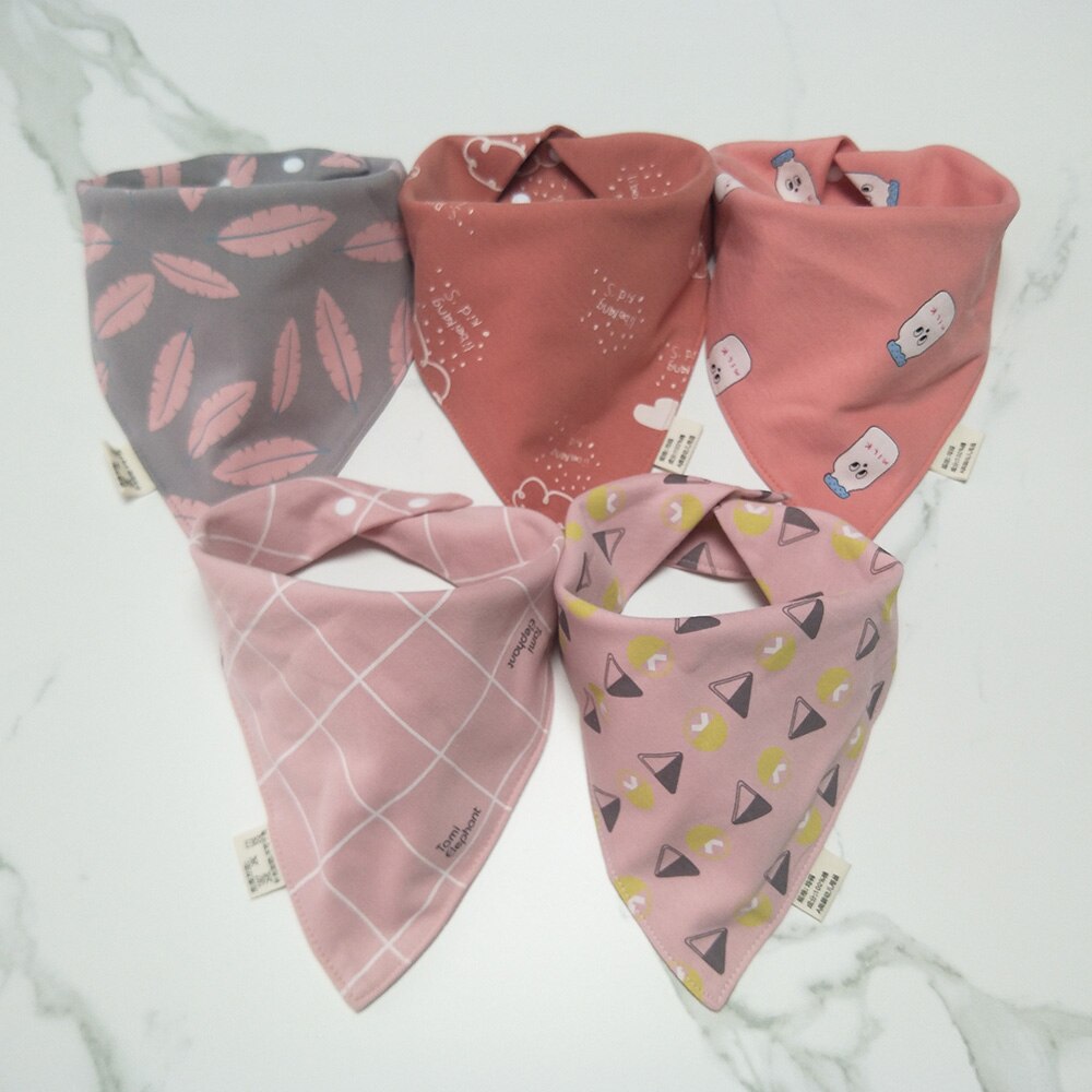 5pcs/lot Baby Bibs for Boy Girl Bandana Bib Burp Cloth Cute Triangle Cotton Baby Scarf Meal Collar Burp Infant Accessories: 9