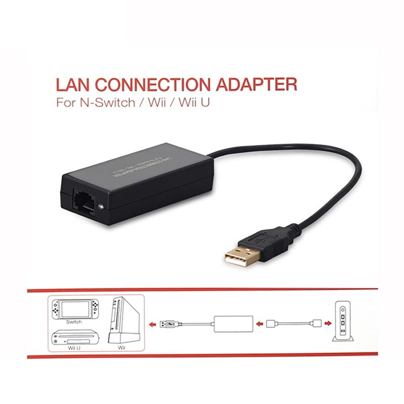 Pour Nintendo Switch/pour Wii/pour Wii U Lan adaptateur de connexion USB Ethernet carte réseau 100Mbps USB 2.0