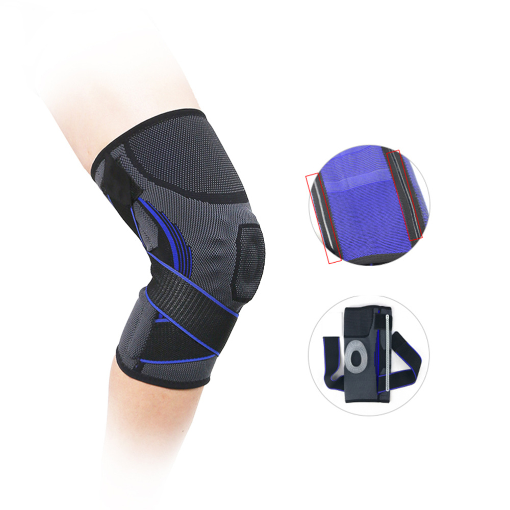 Sport Schutz Getriebe Unterstützung Silikon Frühling Druck Knie Pads Atmungsaktive Basketball Klettern Knie Schutz Ärmel-Größe B