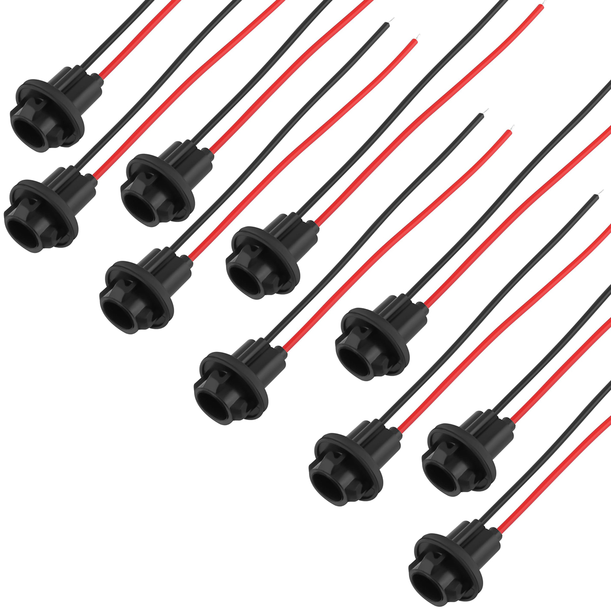 T10 w5w 194 147 pærefatninger præforbundet stik, ledningspære blødt gummiledningsnet, fatning til bilens instrumentbrætlys: Grøn