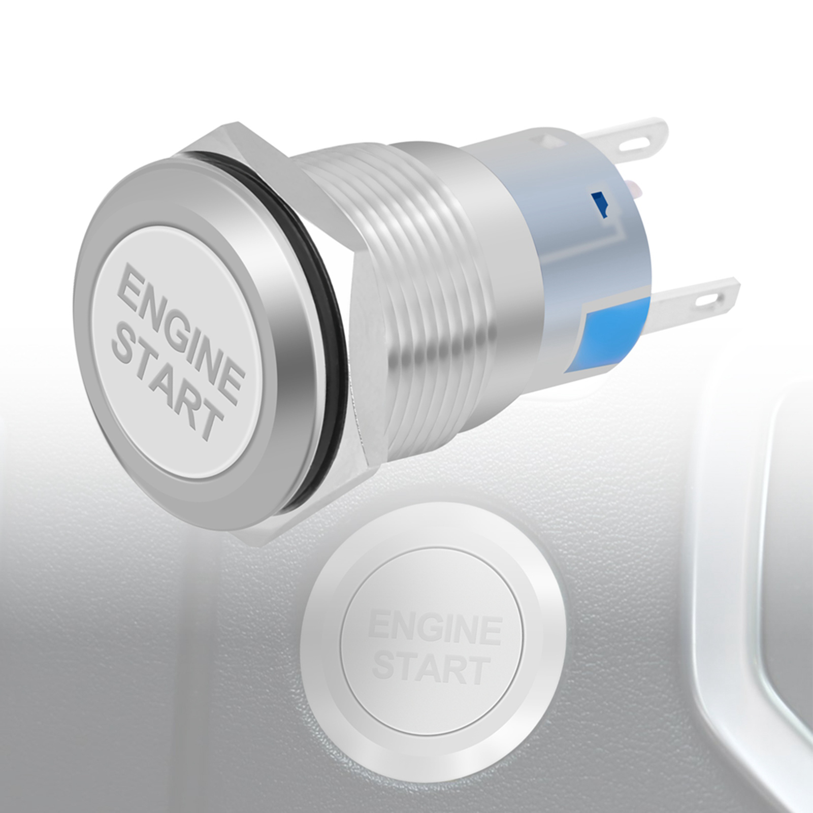 Car Engine Start Push Button Switch Ignition Starter Start Button Switch Replacement Enginee Start 12V Waterproof