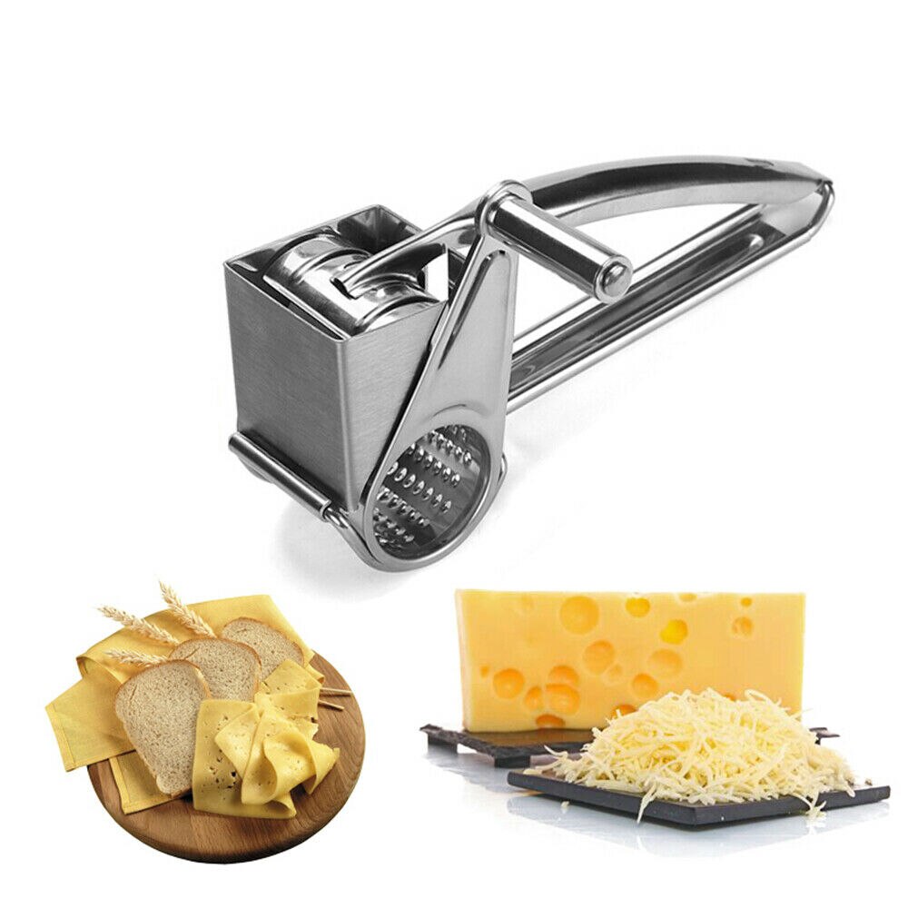 Roterende ost rivejern rustfrit stål ost skiver tromle håndholdte ingefær rivere cutter shredder køkken smør ost værktøjer
