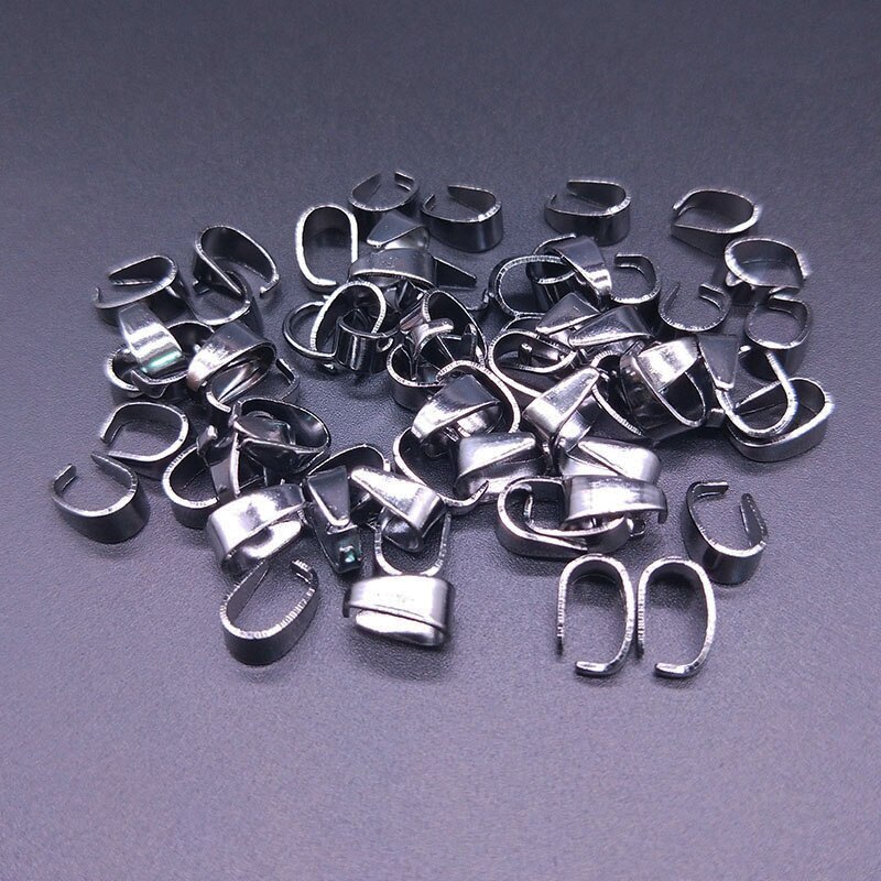 50pcs 7X4/9X5mm Necklace Pendant Connectors Pendant Clip Clasp Pinch Clip Bail Buckle Hanging Jewelry Findings DIY Accessories: Gun black / 9X5mm