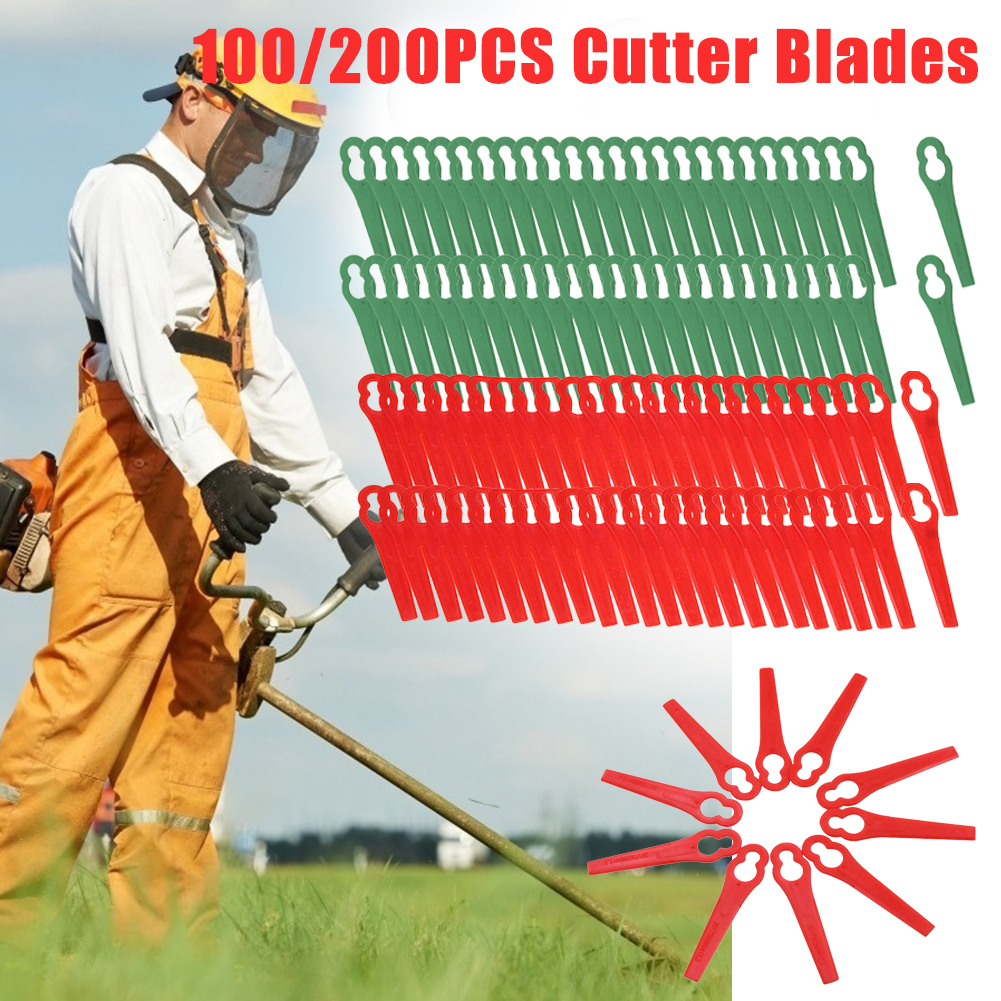 100/200Pcs Plastic Messen Voor Florabest Gras Trimmer Brushcutte Voor Tuin Gazon Tuin Kant Maaier Gras Tuinieren tool