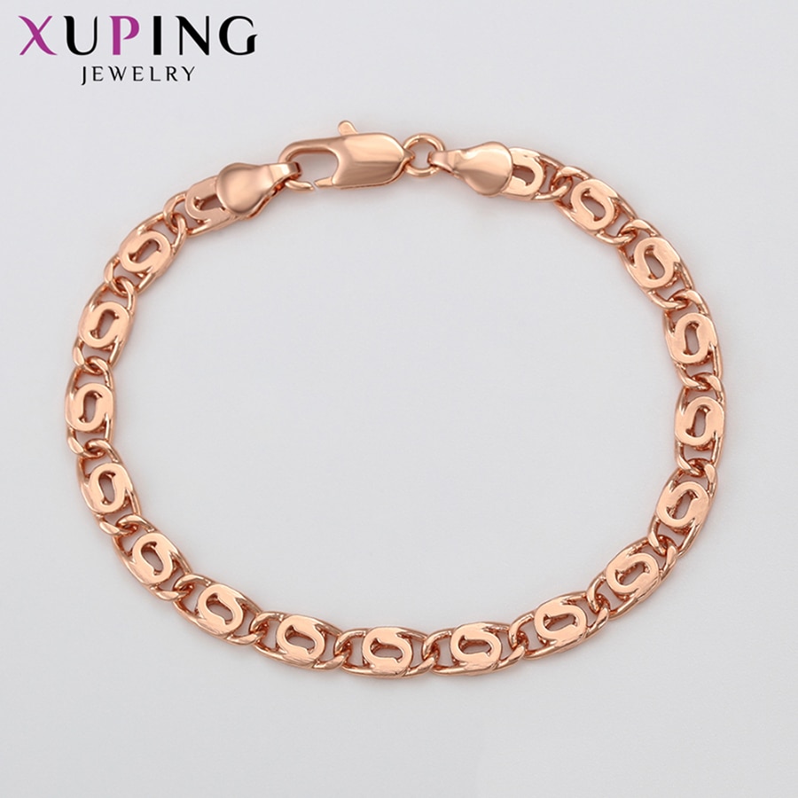 Xuping Europäischen Stil Rose Gold Farbe Überzogen Armbänder für Frauen und Männer Umwelt Kupfer Schmuck 76289