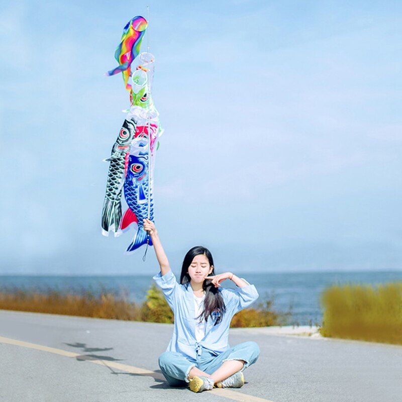 Windsock japonés para carpa de 70cm, cometa de bandera, pez, Koi Nobori Koinobori