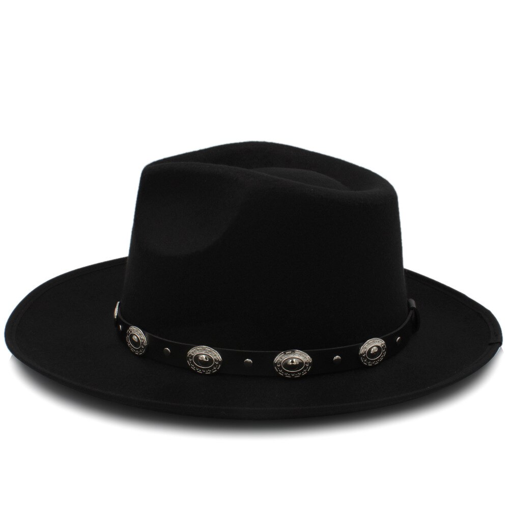 Sombrero Fedora de fieltro para mujer a la , Sombrero de otoño para mujer, Sombrero de estilo Jazz, Sombrero de señora, Reina, Sombrero Fascinator para papá, cinturón Punk