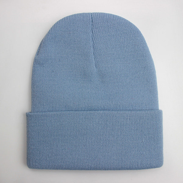 Solid Unisex Beanie Autumn Winter Wool Blends Soft Warm Knitted Cap Men Women SkullCap Hats Gorro Ski Caps 24 Colors Beanies: Blue