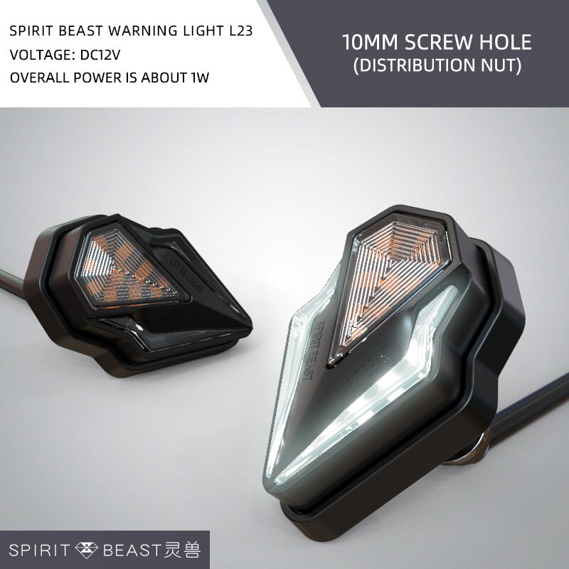 SPIRIT BEAST Turn Signal Fittings Indicator Motorcycle 12VLED Daytime Running Light Motorbike Universal Lighting Signal Light: L23 White